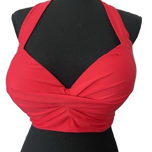 Tempt me Red tie up Swim‎ Halter Top XXL Bathing Suit